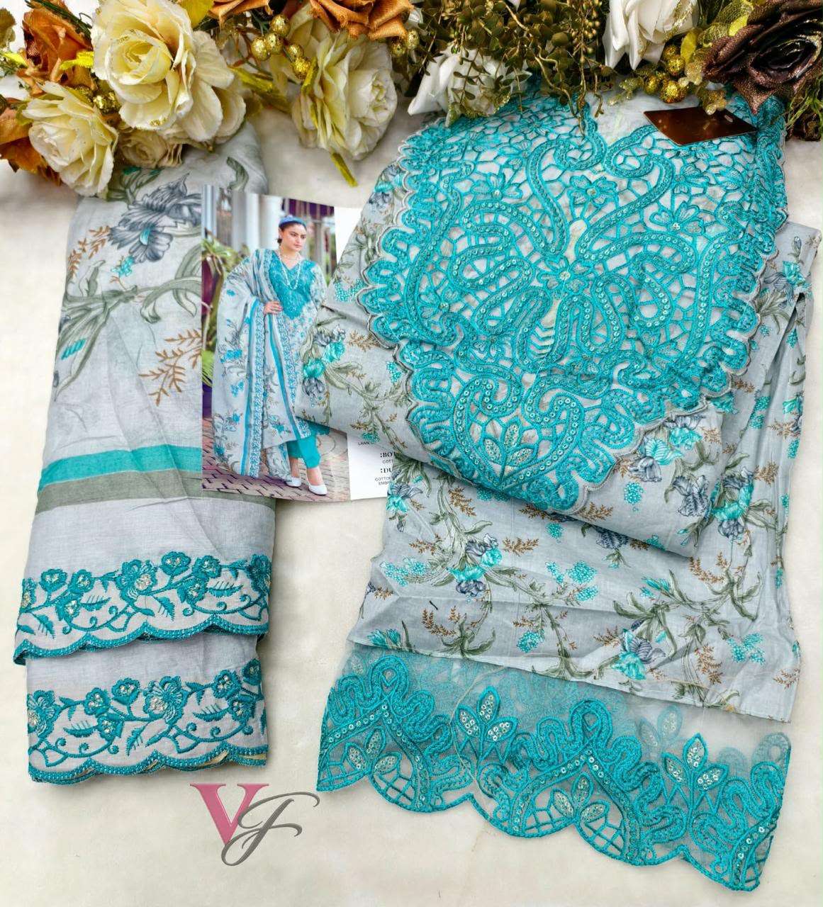 KAVYA‎‎ KALA MAHNOOR VOL 2 BRAND CATALOGUE LAWN COTTON DESIGNER NECK & LACE SUIT LADIES SHOP